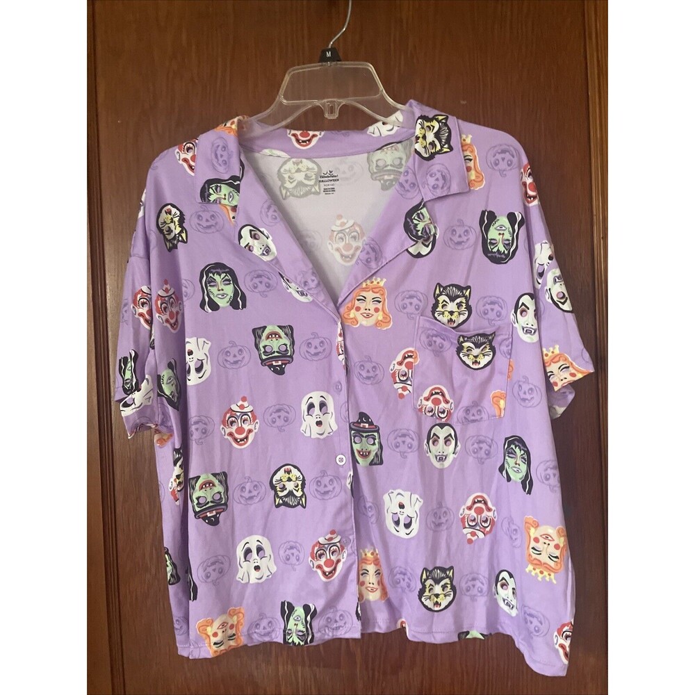 Way To Celebrate Women’s Monster Purple Pajama Set Size L 12-14 NWT Shorts